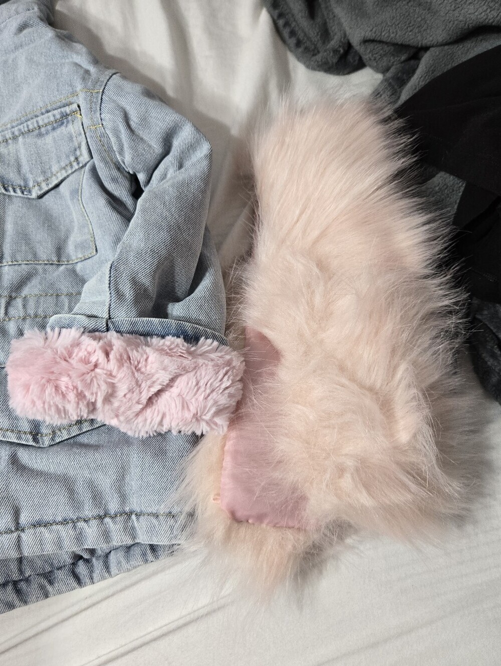 Alex + Nova Holly Oversized Denim Fur Hooded Winter Coat Jacket Multiple NWT - Picture 5 of 12